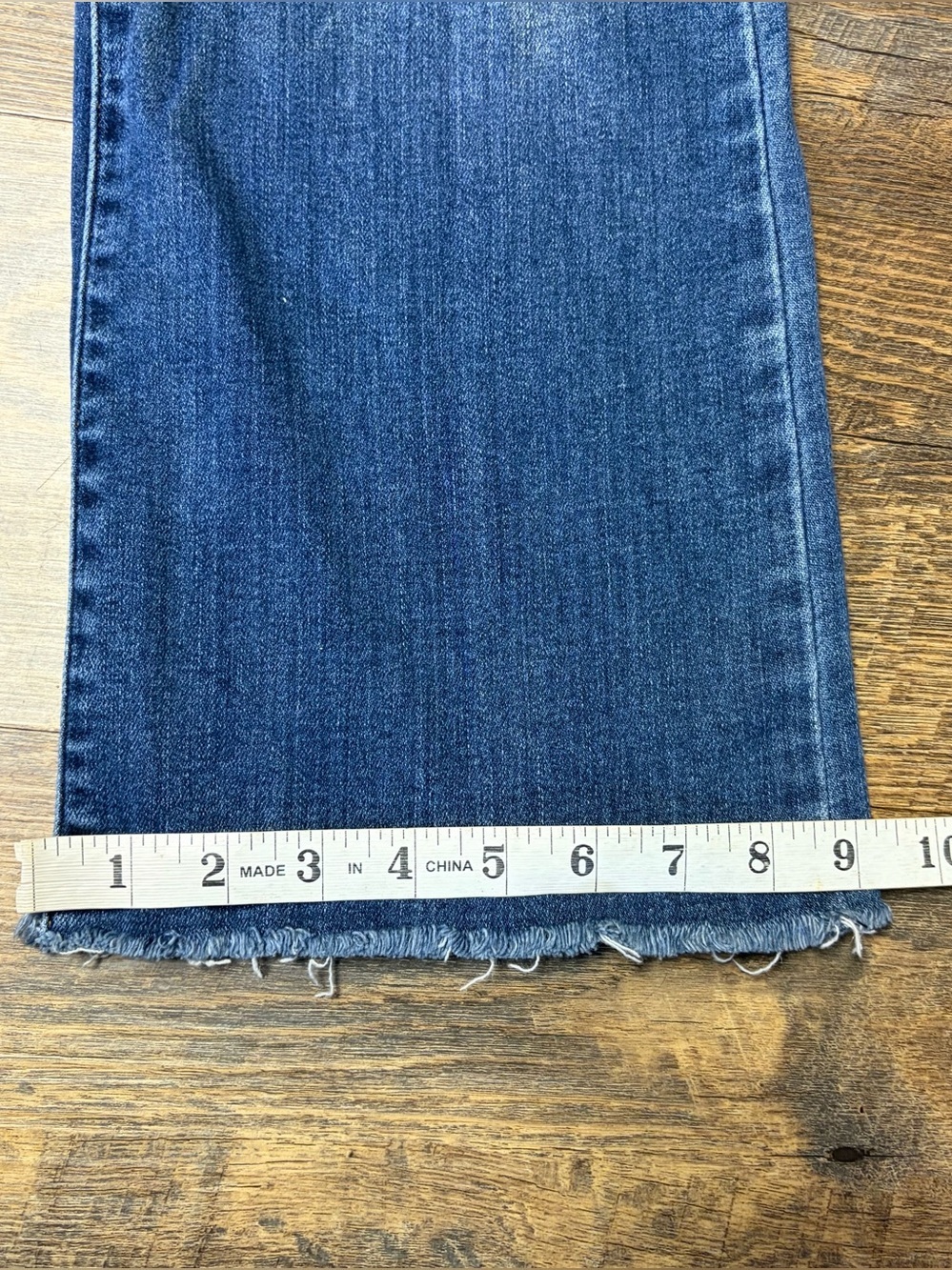 Judy Blue Mid Rise Boot Cut Raw Hem Jeans Womens 14W Dark Wash Blue Stretch - Picture 2 of 8